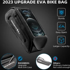 ROCKBROS Bike Bag Under 6.8” Bicycle Accessories Pouch, EVA Waterproof
