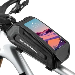 ROCKBROS Bike Bag Under 6.8” Bicycle Accessories Pouch, EVA Waterproof