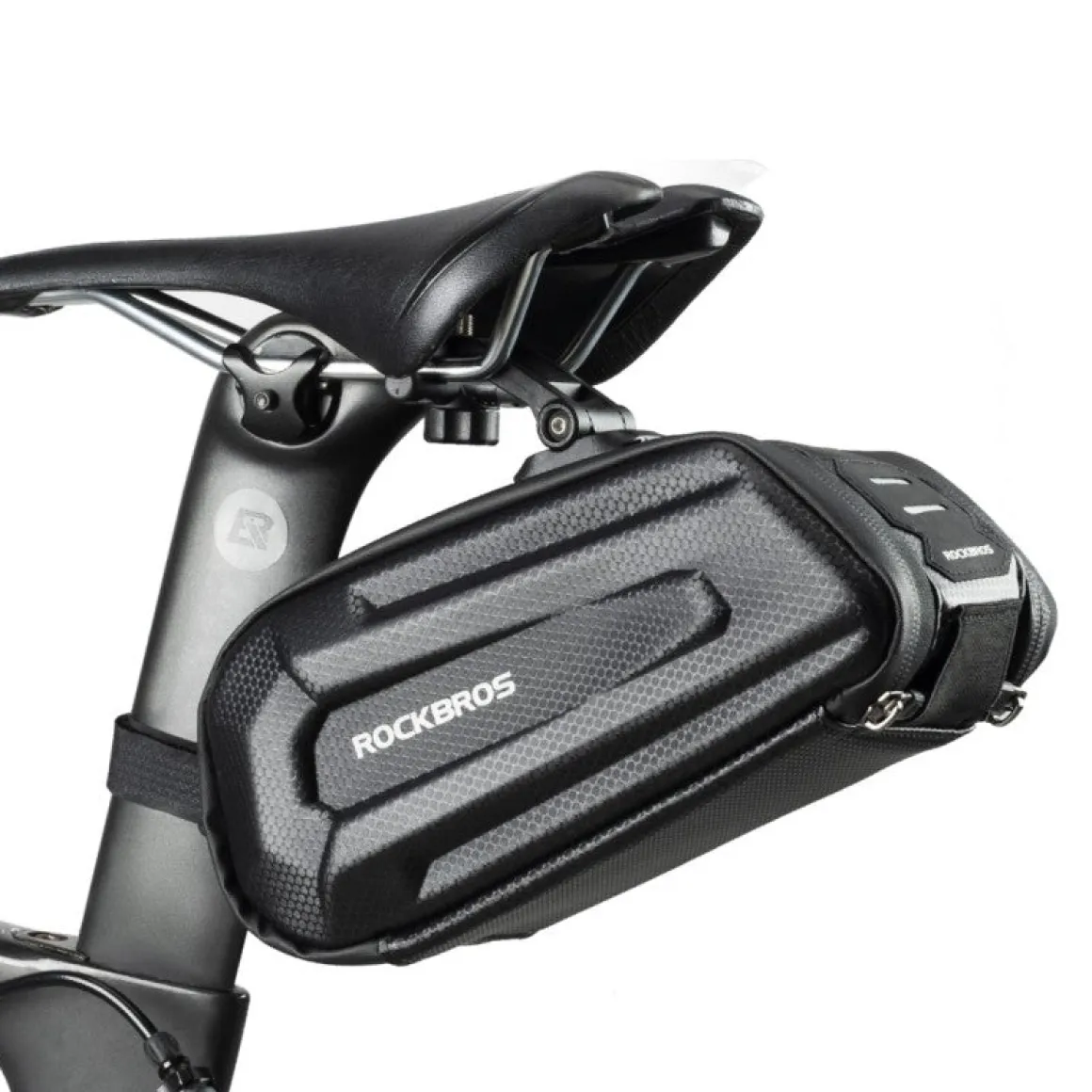 ROCKBROS Bike Bicycle 1.7L Saddle Seat Bag 3D Hard Shell with Silver Reflective Strip