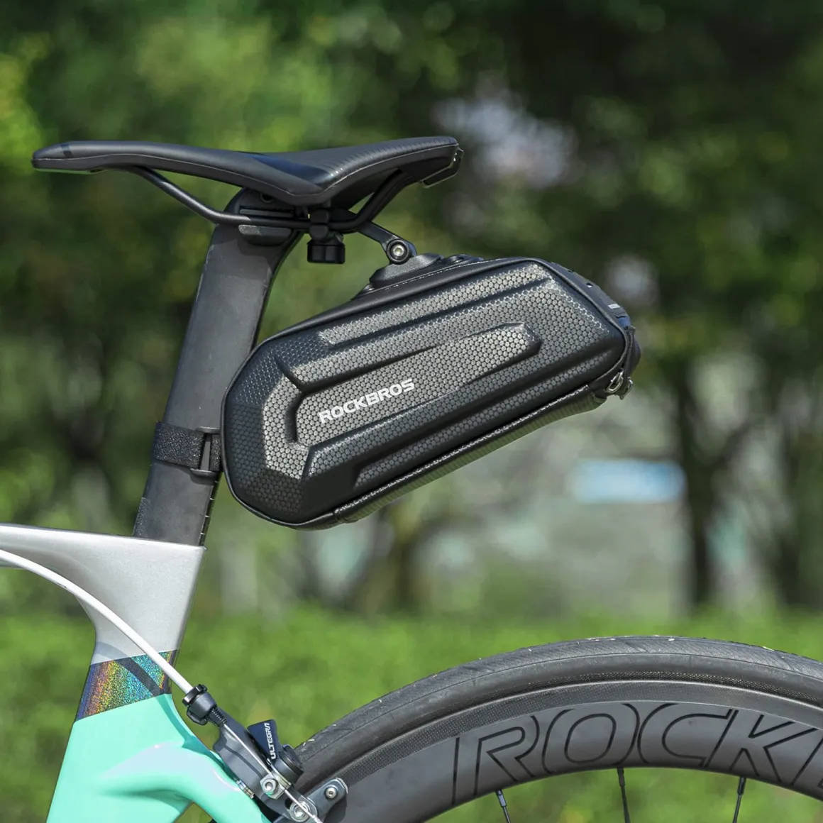 ROCKBROS Bike Bicycle 1.7L Saddle Seat Bag 3D Hard Shell with Silver Reflective Strip
