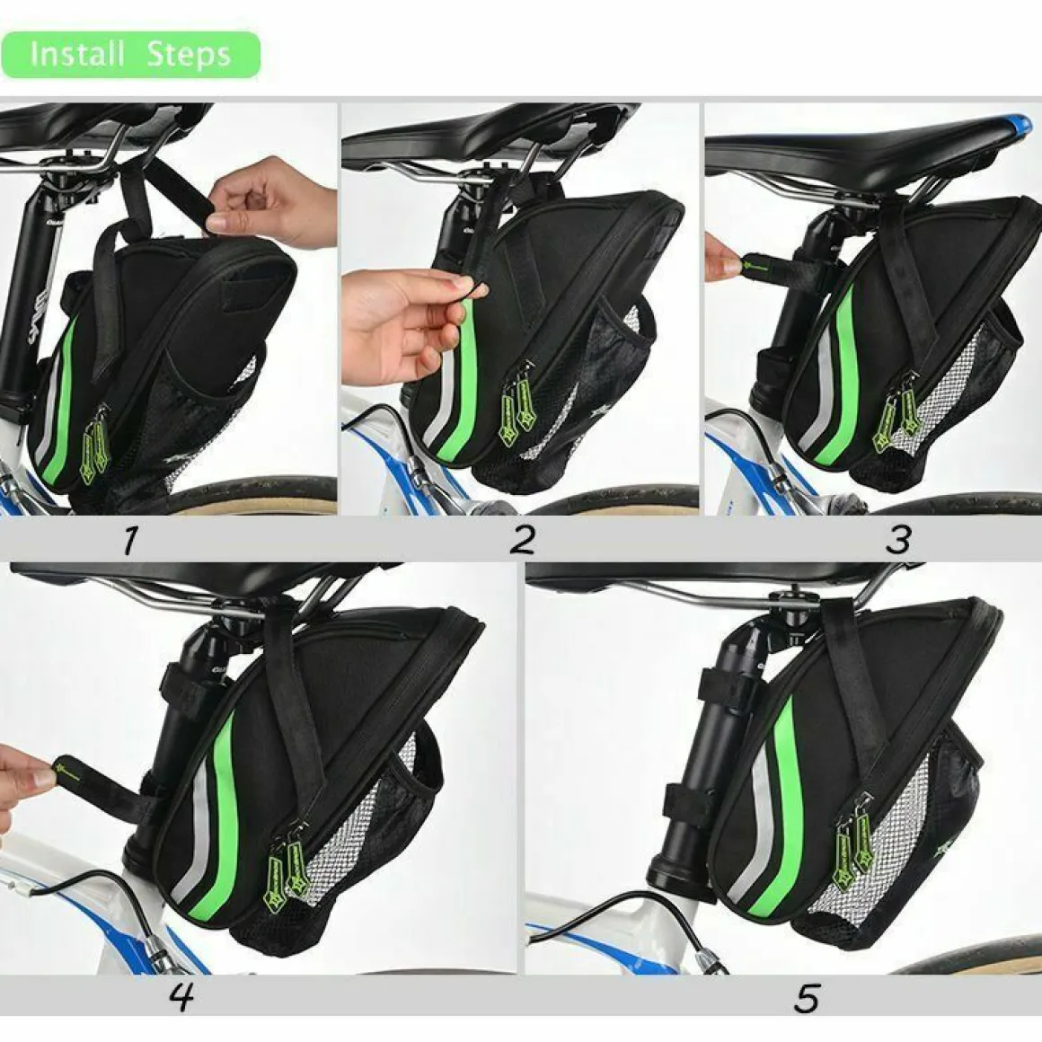 ROCKBROS Bike Bicycle Rear Bag Saddle Bag with Battle Holder