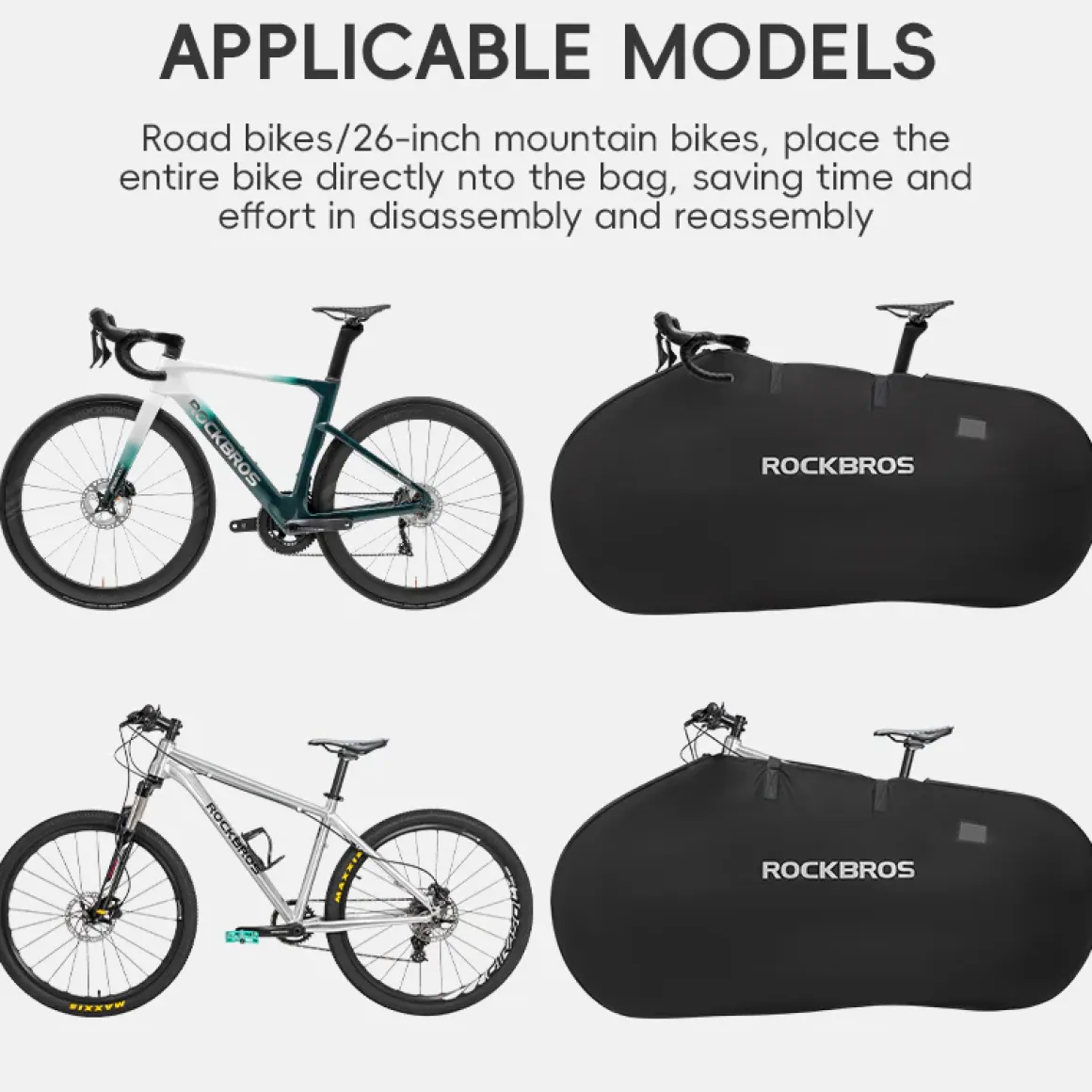 ROCKBROS Bike Carry Bag Storage Bag Waterproof Road Bike 26'' MTB Carrier Bag