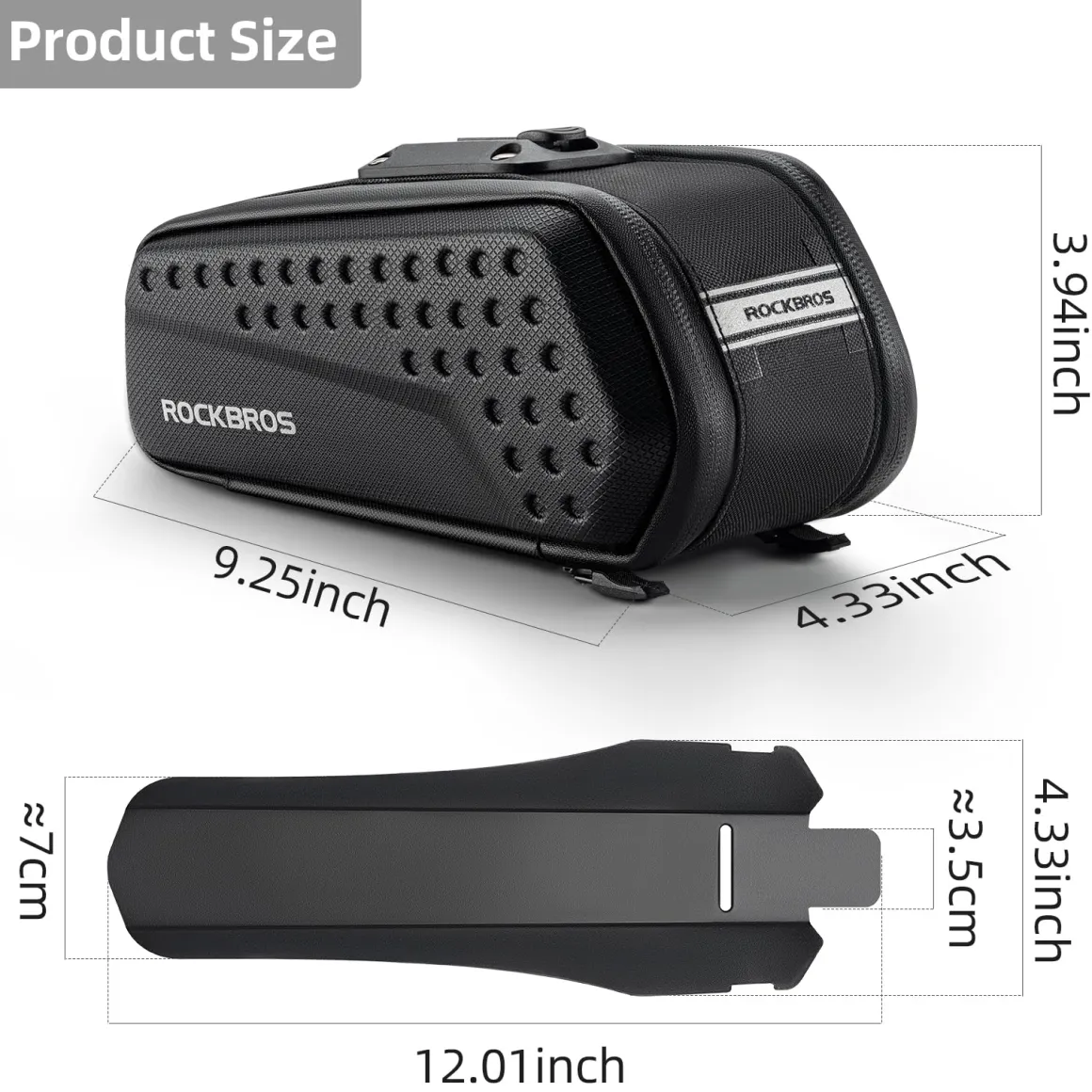 ROCKBROS Bike 3D Saddle Bag Bike Seat Bag with Mudguard
