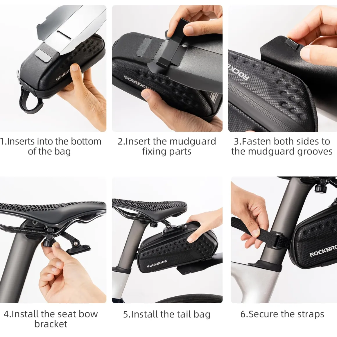 ROCKBROS Bike 3D Saddle Bag Bike Seat Bag with Mudguard