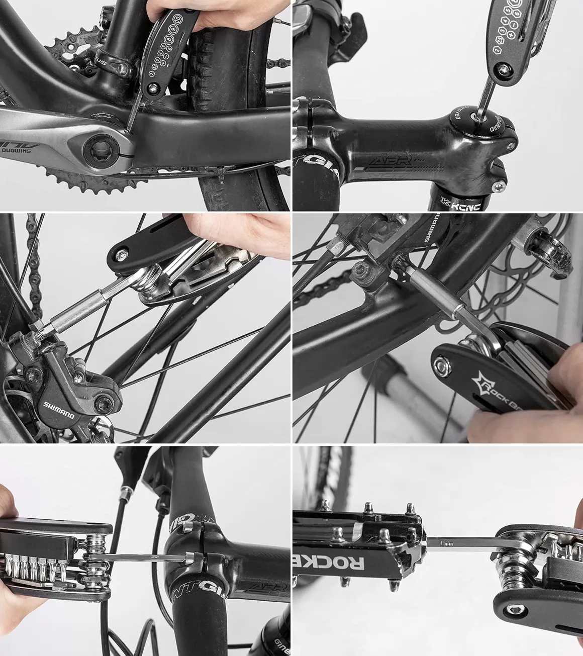 ROCKBROS Bike Foldable Repair Kit 16-in-1 Multi-Function Portable Allen Wrench and Tire Lever