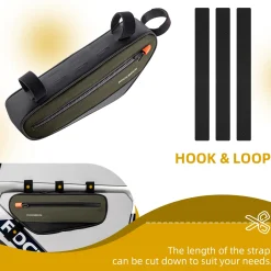 ROCKBROS Bike Frame Bag Bike Handlebar Bag Bike Bag with Large Opening Zippers 1.5L
