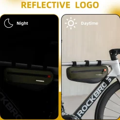 ROCKBROS Bike Frame Bag Bike Handlebar Bag Bike Bag with Large Opening Zippers 1.5L