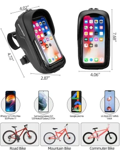 ROCKBROS Bike Front Frame HandlebarWaterproof Bag below 6.5"