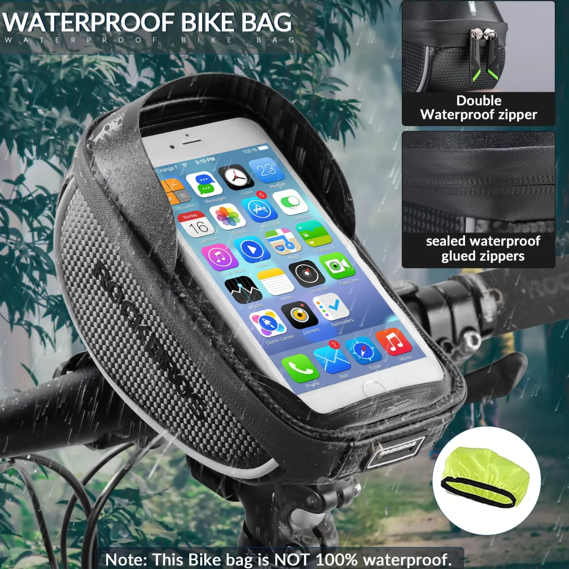 ROCKBROS Bike Front Frame HandlebarWaterproof Bag below 6.5"