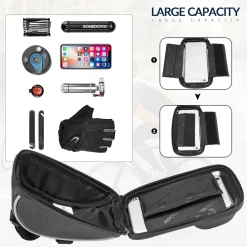 ROCKBROS Bike Front Frame HandlebarWaterproof Bag below 6.5