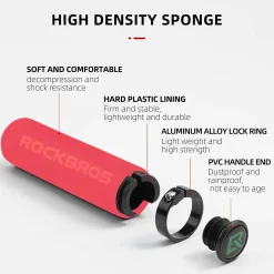 ROCKBROS Bike Grips Foam Single Lock on Bicycle Soft Comfortable Non-Slip Bike Handle Grips