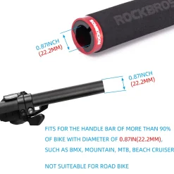 ROCKBROS Bike Grips Foam Single Lock on Bicycle Soft Comfortable Non-Slip Bike Handle Grips