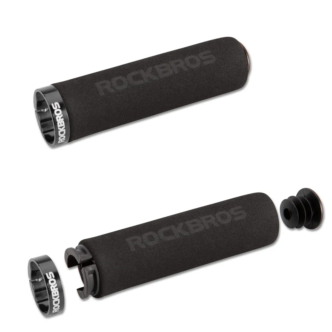 ROCKBROS Bike Grips Foam Single Lock on Bicycle Soft Comfortable Non-Slip Bike Handle Grips