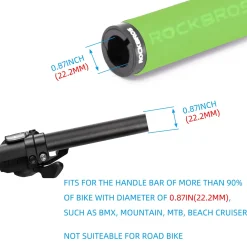 ROCKBROS Bike Grips Foam Single Lock on Bicycle Soft Comfortable Non-Slip Bike Handle Grips