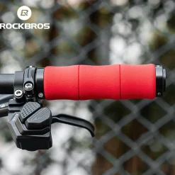 ROCKBROS Bike Grips Shock Absorption Foam Bike Handle Grips Soft Comfortable Non-Slip Double Locked on