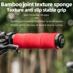ROCKBROS Bike Grips Shock Absorption Foam Bike Handle Grips Soft Comfortable Non-Slip Double Locked on