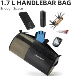 ROCKBROS Bike Handlebar Bag with Shoulder Strap for Road, Mountain Gravel Bikes