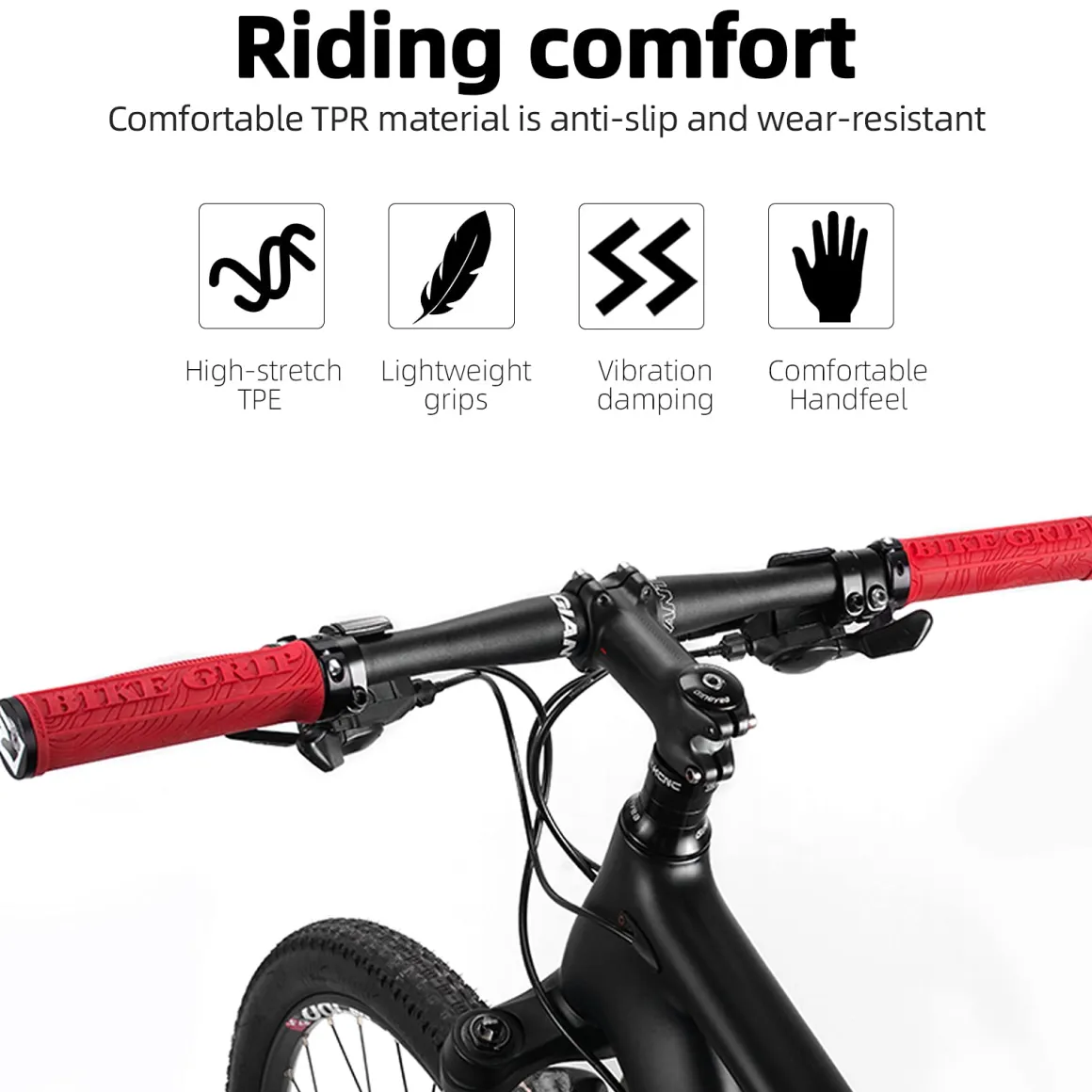 ROCKBROS Bike Handlebar Grips Double Lock-on MTB Bicycle Handle Bar Grips