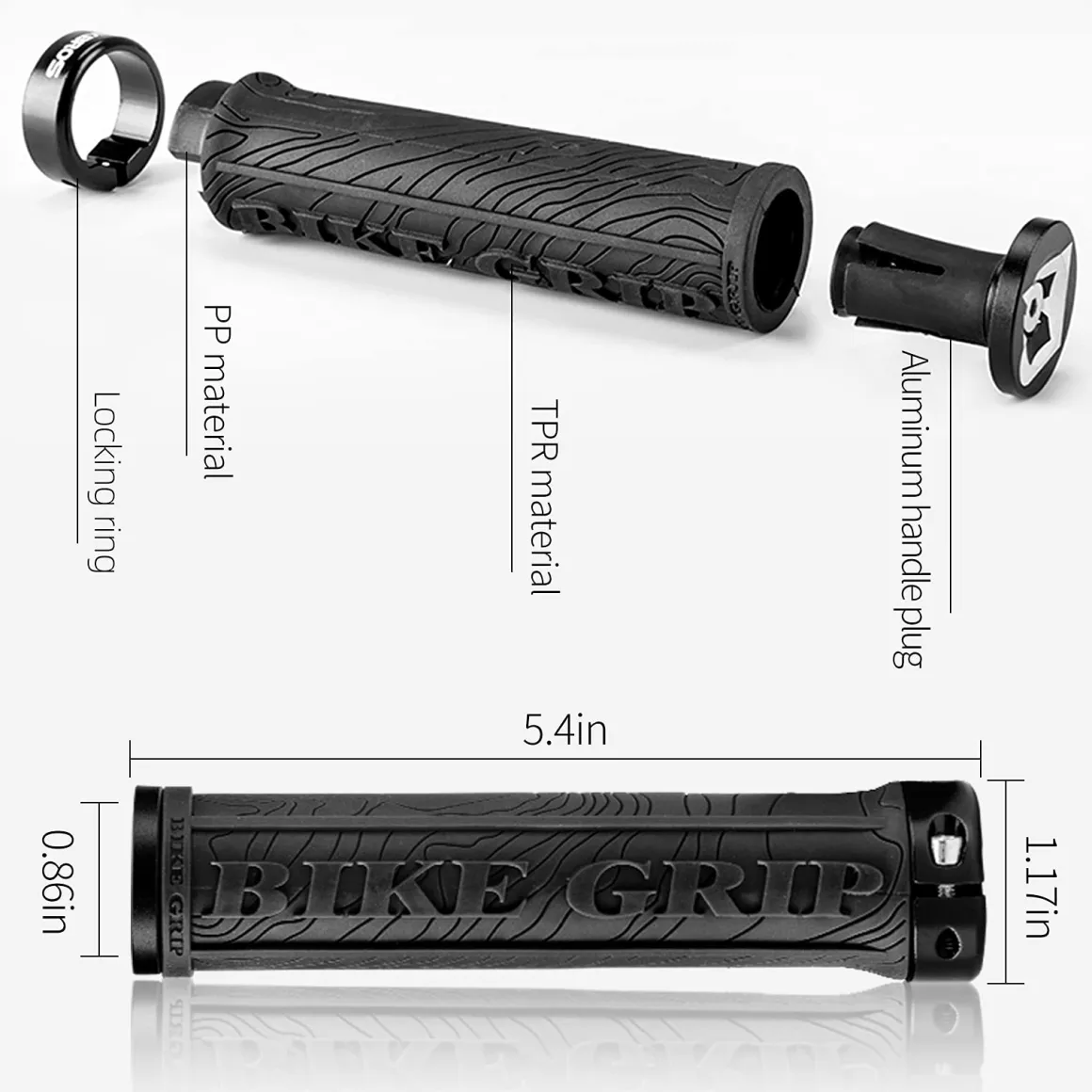 ROCKBROS Bike Handlebar Grips Double Lock-on MTB Bicycle Handle Bar Grips