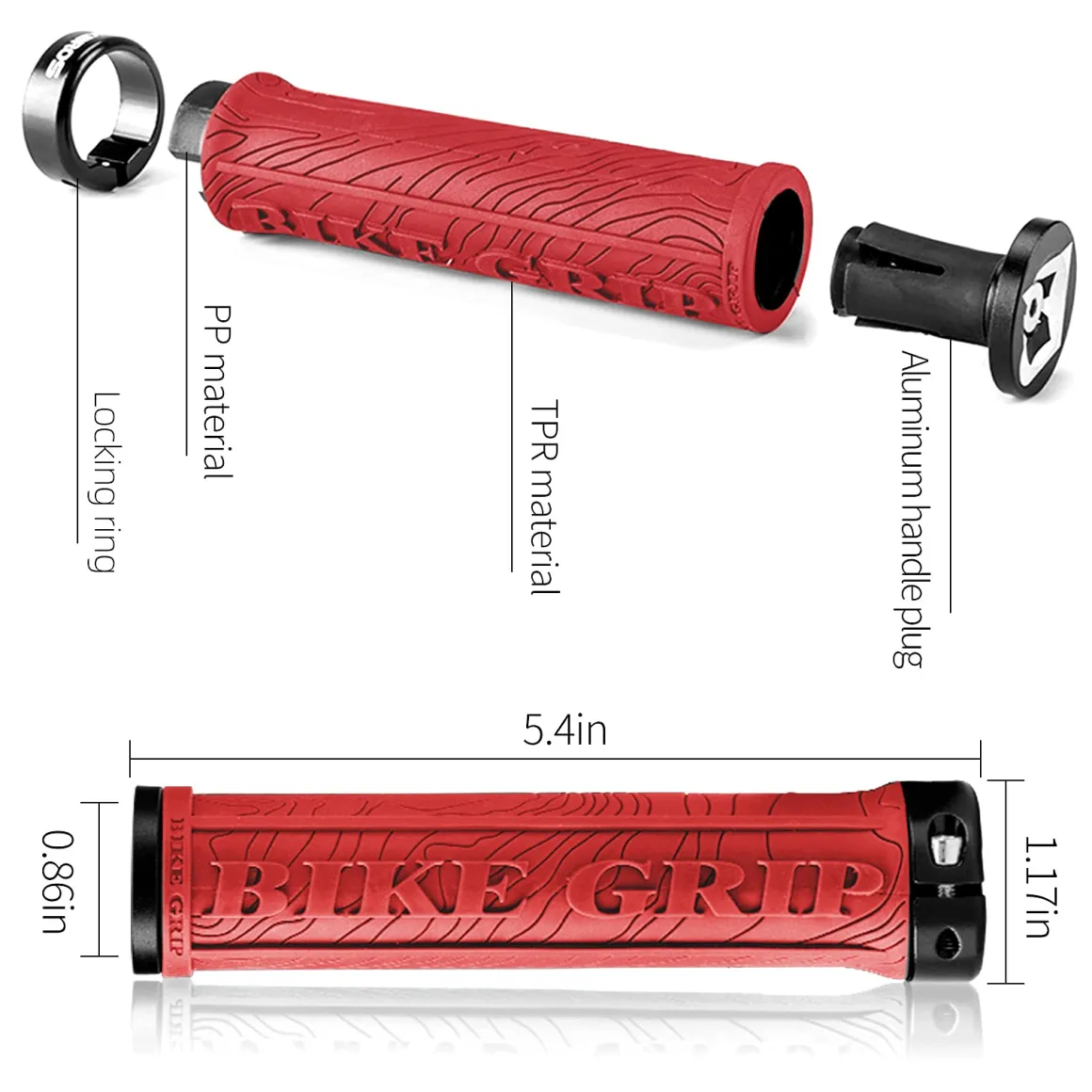 ROCKBROS Bike Handlebar Grips Double Lock-on MTB Bicycle Handle Bar Grips