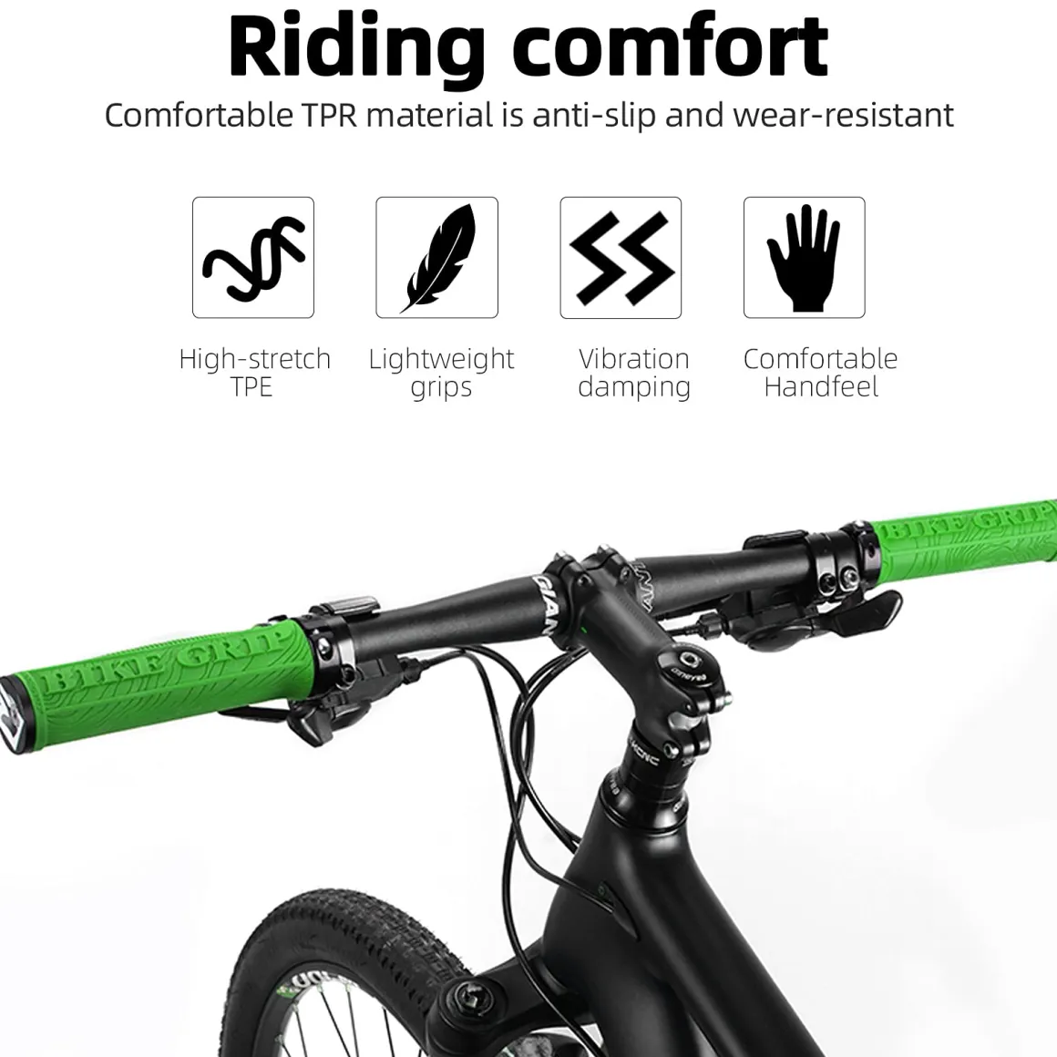 ROCKBROS Bike Handlebar Grips Double Lock-on MTB Bicycle Handle Bar Grips