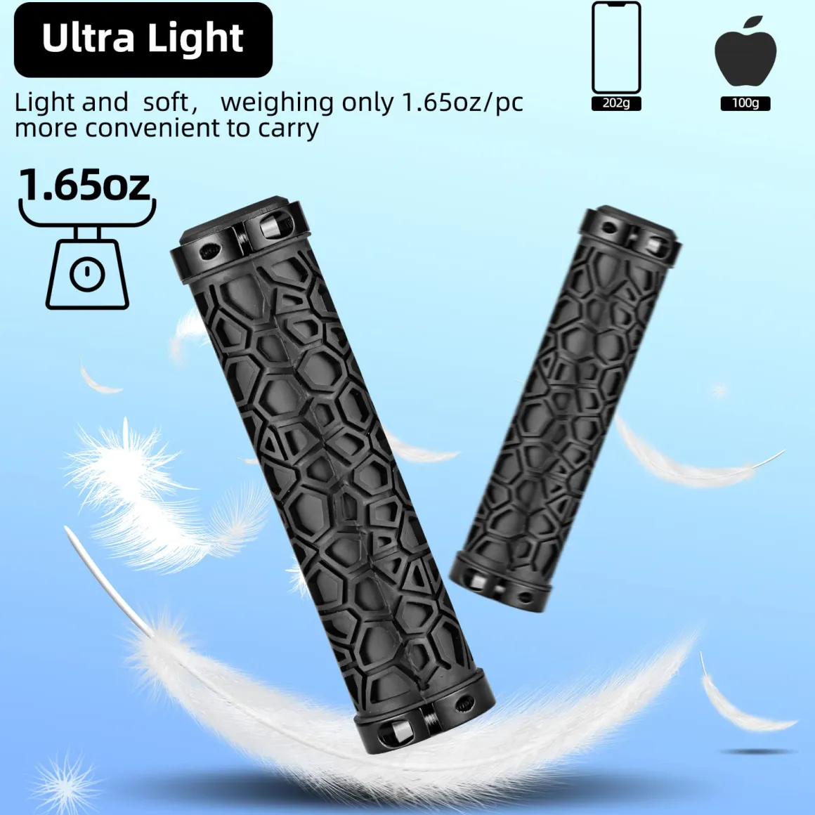 ROCKBROS Bike Handlebar Grips Double Lock-on Non-Slip Grips for MTB, BMX 22.2mm