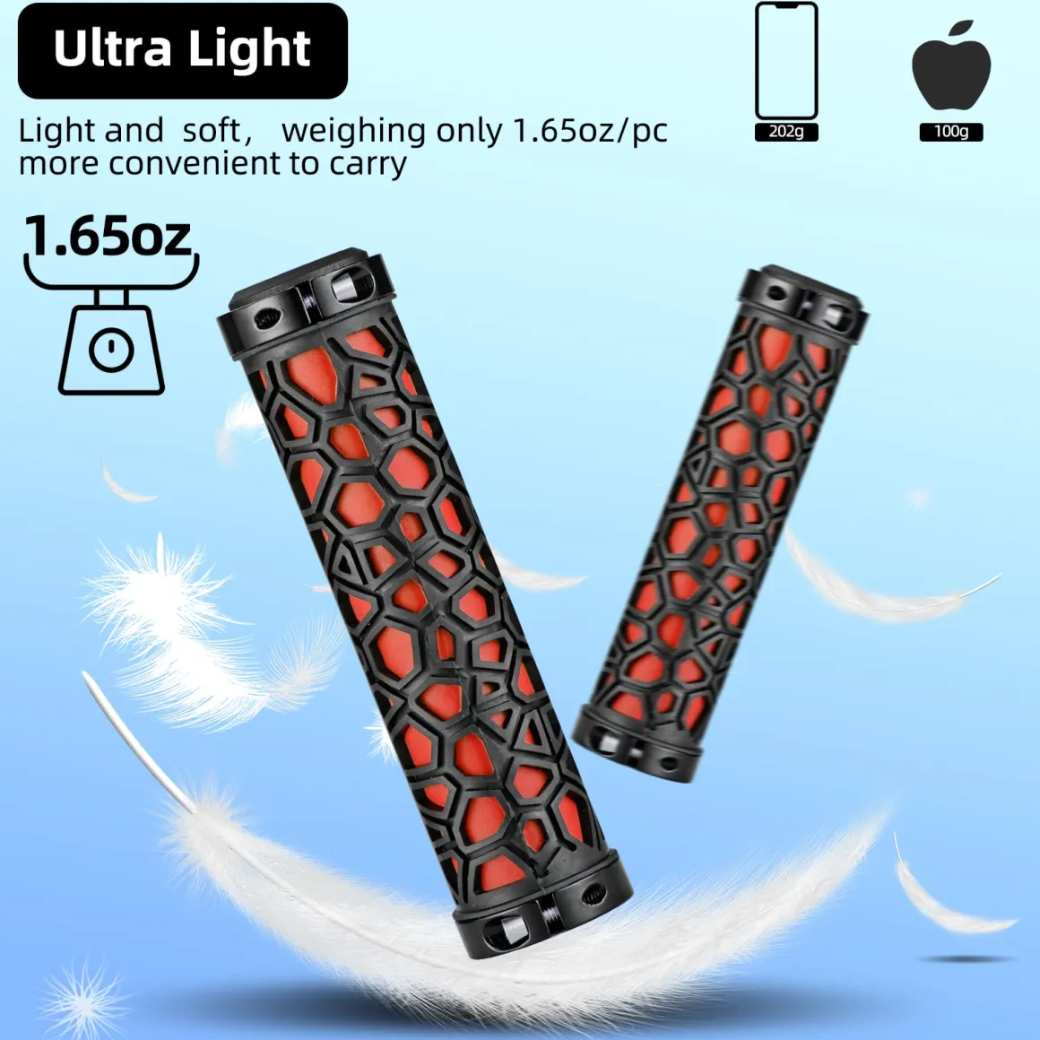 ROCKBROS Bike Handlebar Grips Double Lock-on Non-Slip Grips for MTB, BMX 22.2mm