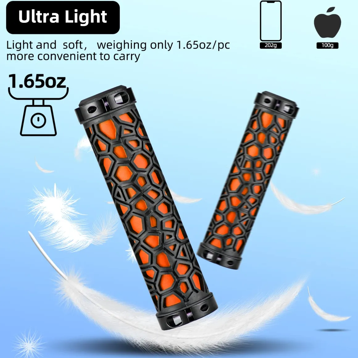 ROCKBROS Bike Handlebar Grips Double Lock-on Non-Slip Grips for MTB, BMX 22.2mm