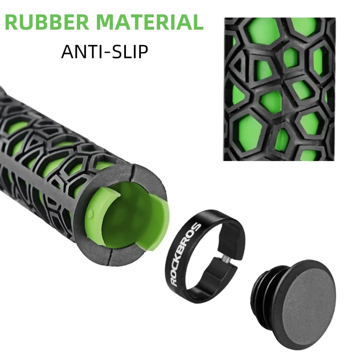 ROCKBROS Bike Handlebar Grips Double Lock-on Non-Slip Grips for MTB, BMX 22.2mm