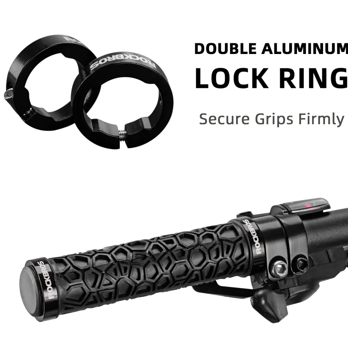 ROCKBROS Bike Handlebar Grips Double Lock-on Non-Slip Grips for MTB, BMX 22.2mm