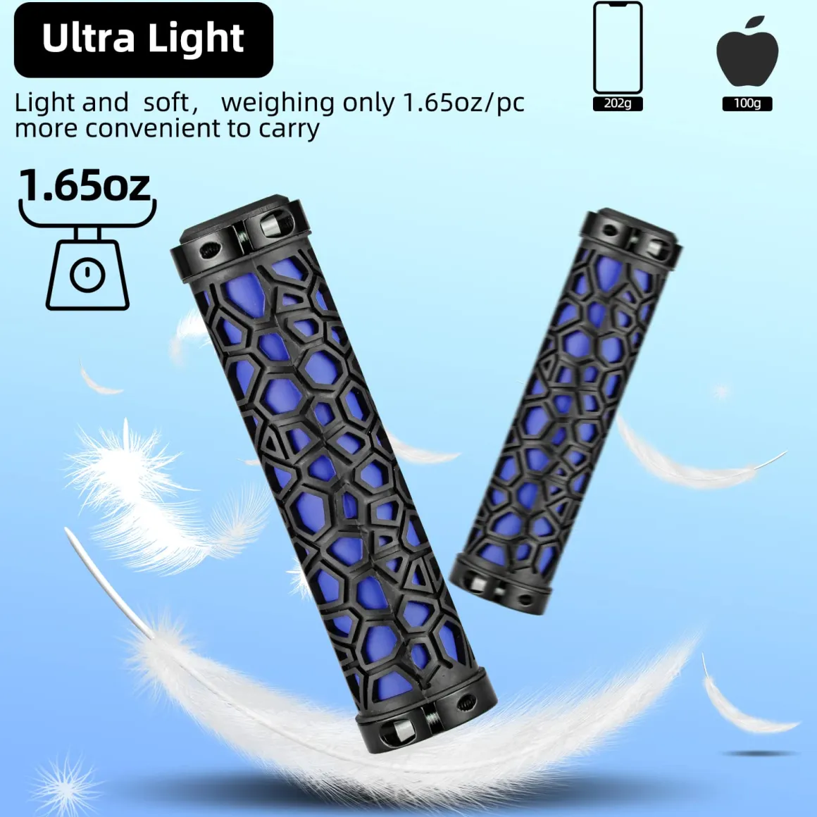 ROCKBROS Bike Handlebar Grips Double Lock-on Non-Slip Grips for MTB, BMX 22.2mm