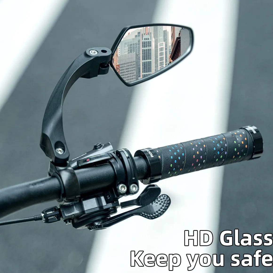 ROCKBROS Bike Handlebar Rear View Mirror with HD Anti-Glare Glass