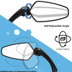 ROCKBROS Bike Handlebar Rear View Mirror with HD Anti-Glare Glass