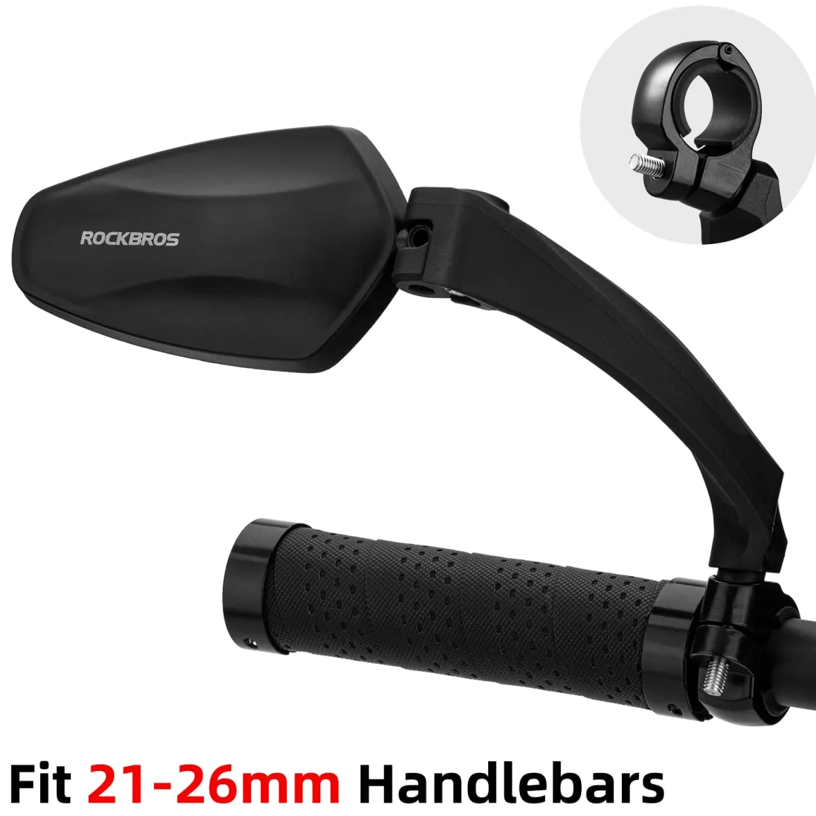 ROCKBROS Bike Handlebar Rear View Mirror with HD Anti-Glare Glass