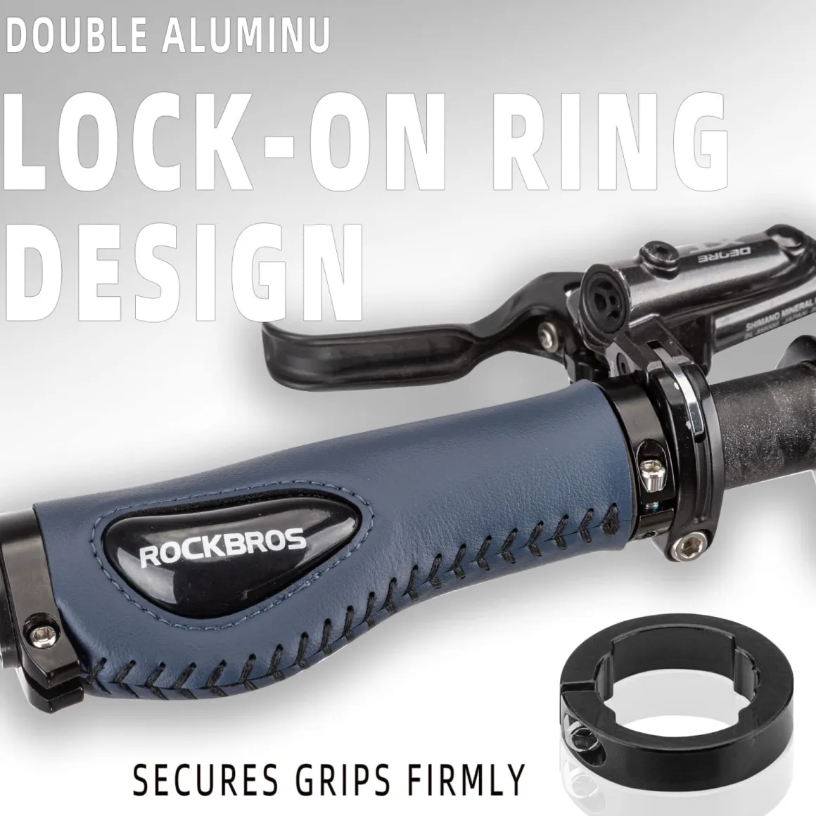 ROCKBROS Bike Handle Grips Ergonomics Design Soft Gel Dual Lock