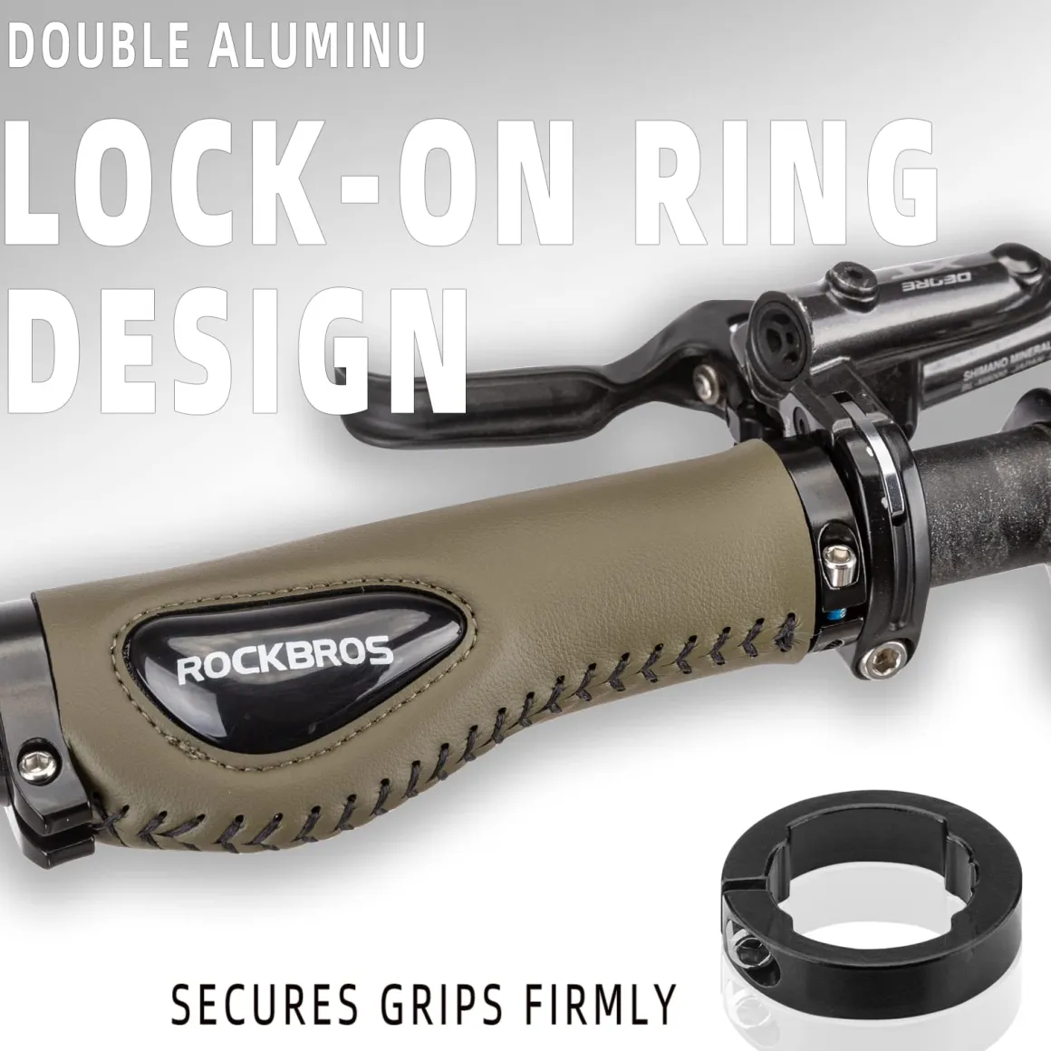 ROCKBROS Bike Handle Grips Ergonomics Design Soft Gel Dual Lock