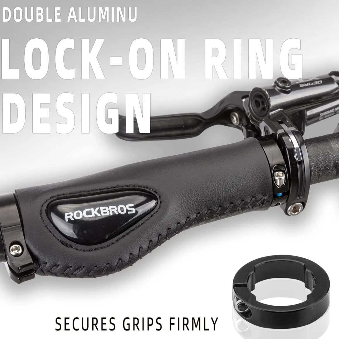 ROCKBROS Bike Handle Grips Ergonomics Design Soft Gel Dual Lock
