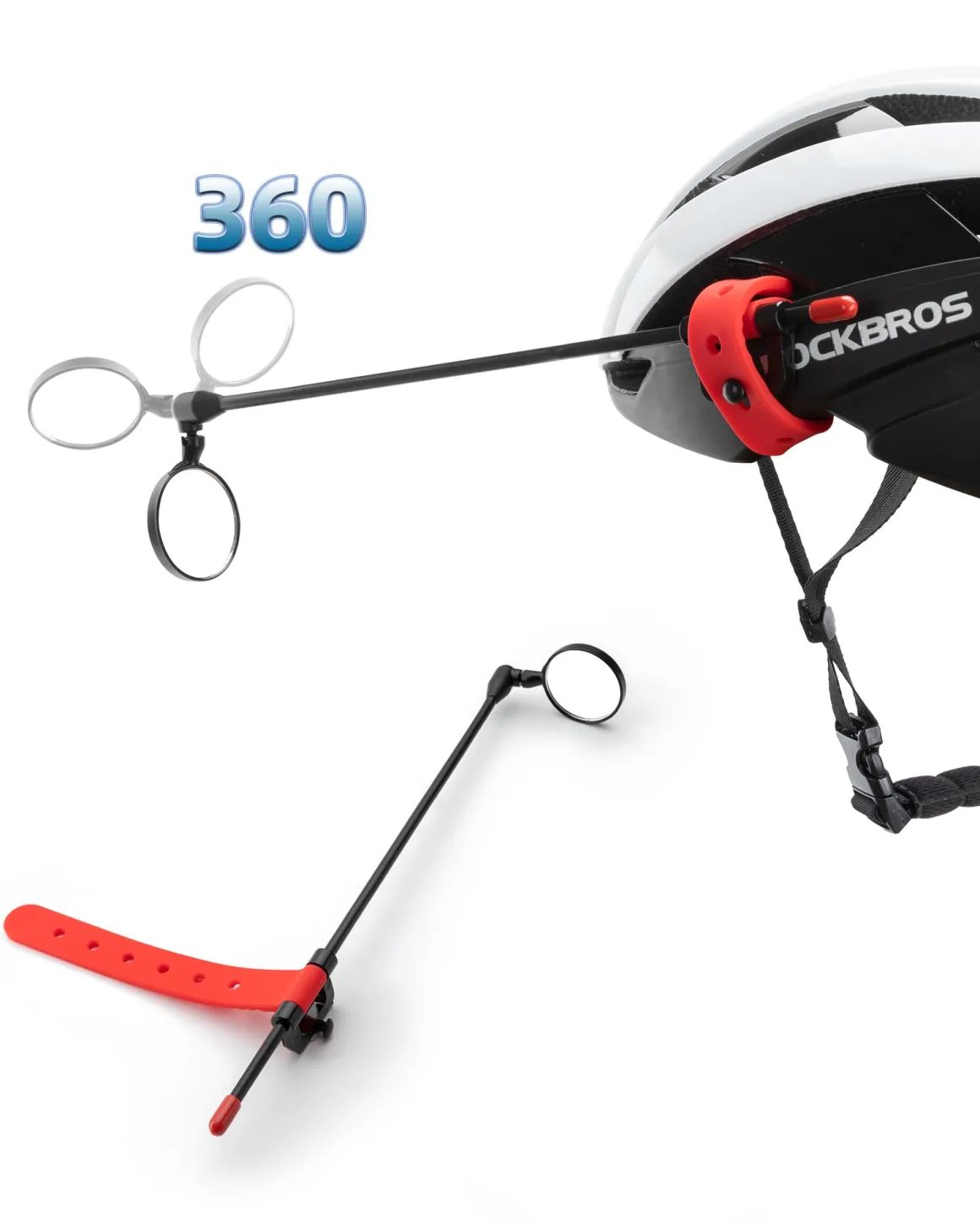 ROCKBROS Bike Helmet Mirror Detachable Fixing Way ycling Mirror