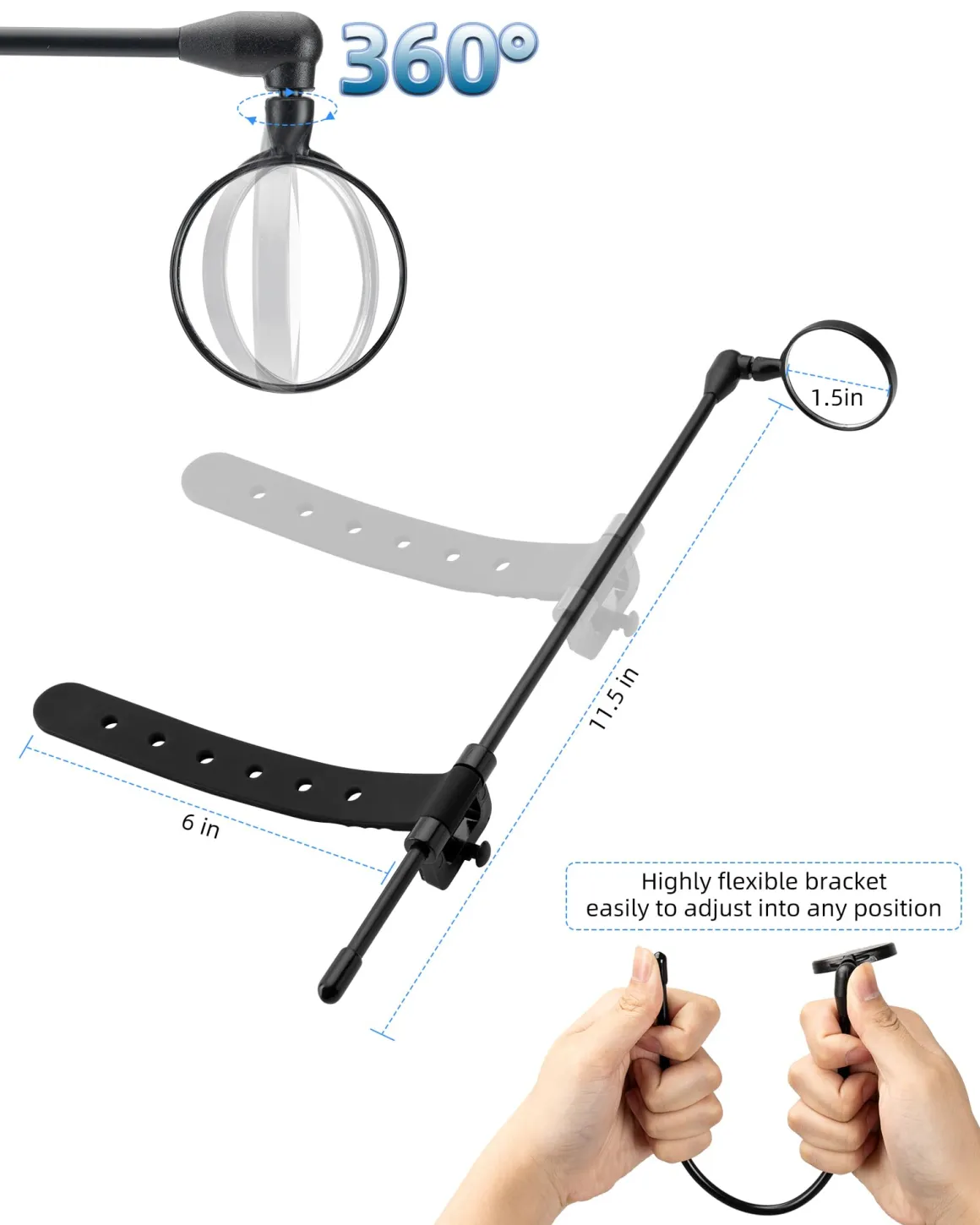 ROCKBROS Bike Helmet Mirror Detachable Fixing Way ycling Mirror