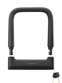 ROCKBROS Bike Lock Set Heavy Duty Bike U Lock with 4 Ft Security Steel Cable