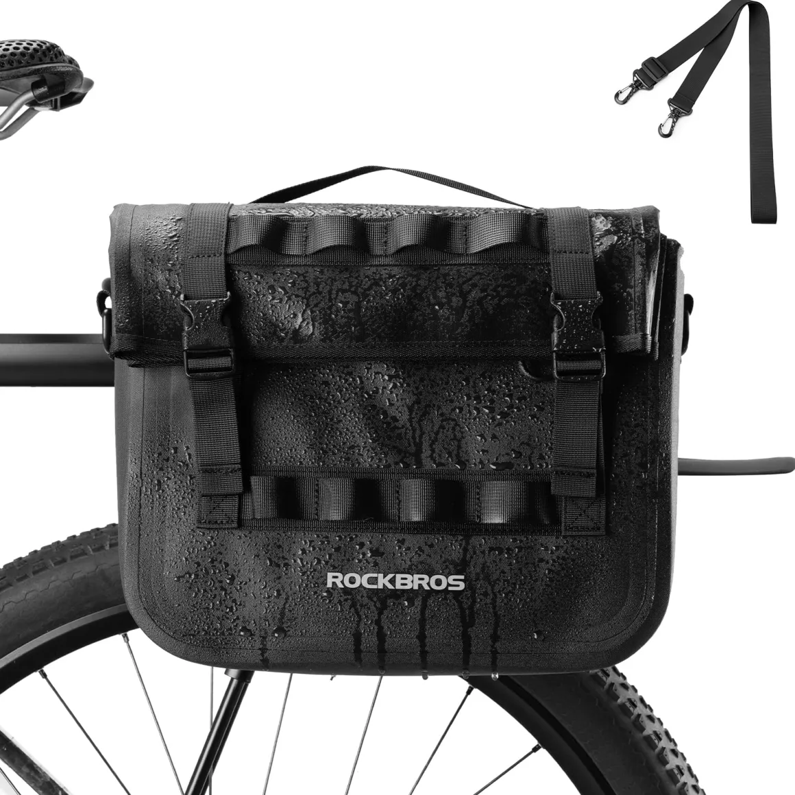 ROCKBROS Bike Panniers 15L Waterproof Bike Rack Bag for Cycling Commuting