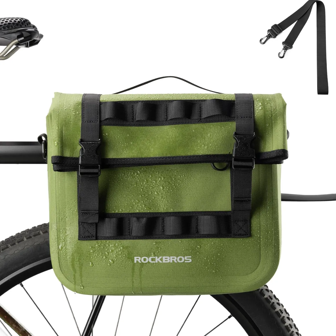 ROCKBROS Bike Panniers 15L Waterproof Bike Rack Bag for Cycling Commuting