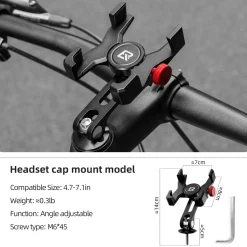 ROCKBROS Bike Phone Holder, Aluminum Handlebar Mount for 4.7-7.1