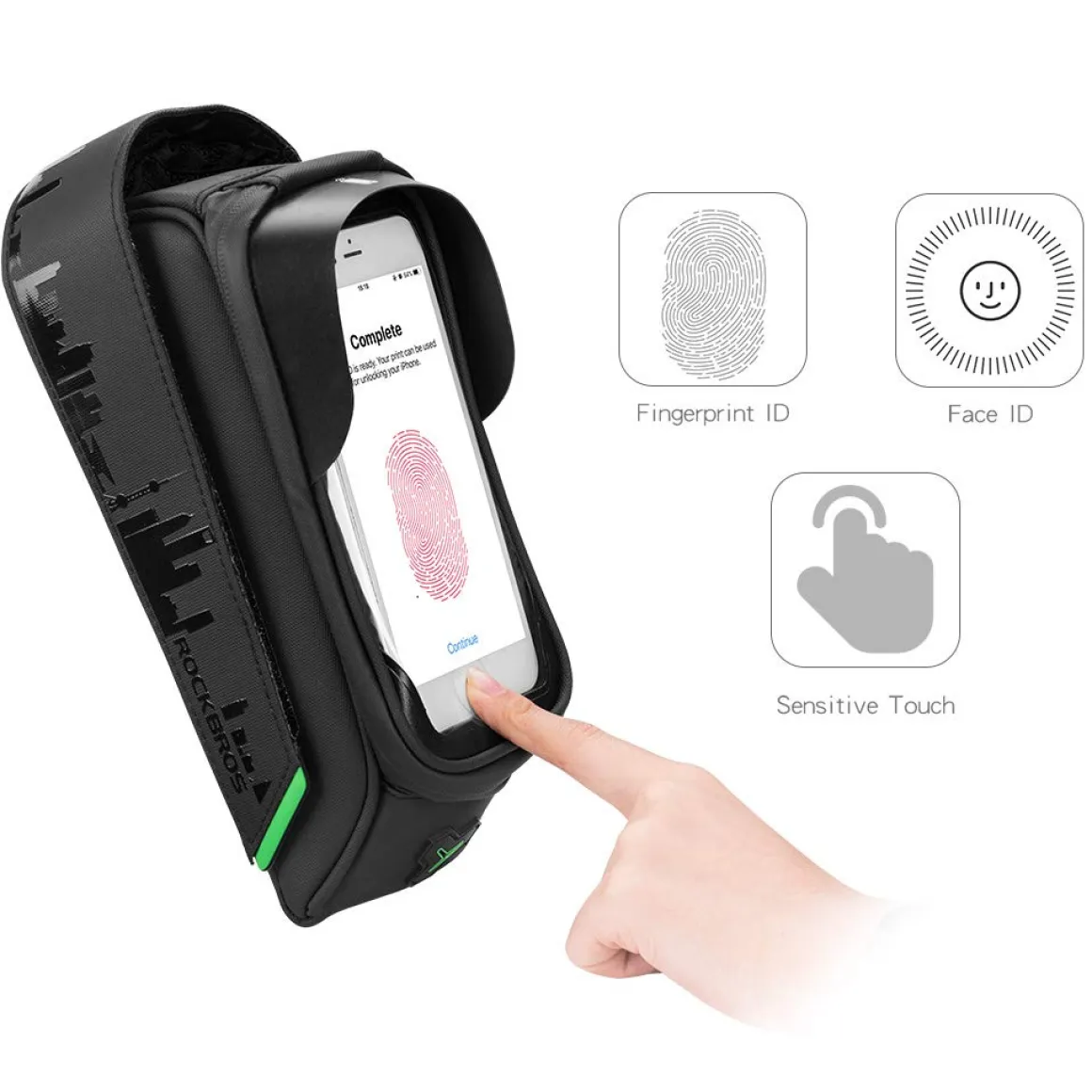 ROCKBROS Bike Phone Mount Bag Waterproof Bike Phone Front Frame Bag under 5.8"/ 6.5"