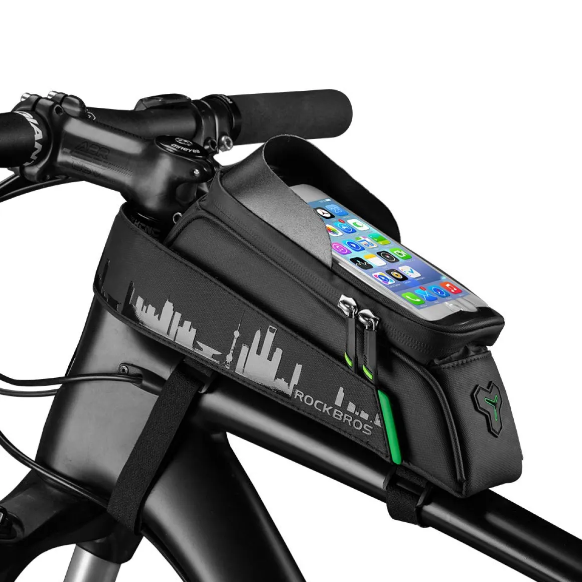 ROCKBROS Bike Phone Mount Bag Waterproof Bike Phone Front Frame Bag under 5.8"/ 6.5"