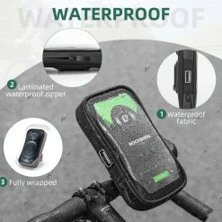 ROCKBROS Bike Phone Mount Bag 270°Rotatable Quick Release Bike Phone Holder Handlebar Bag