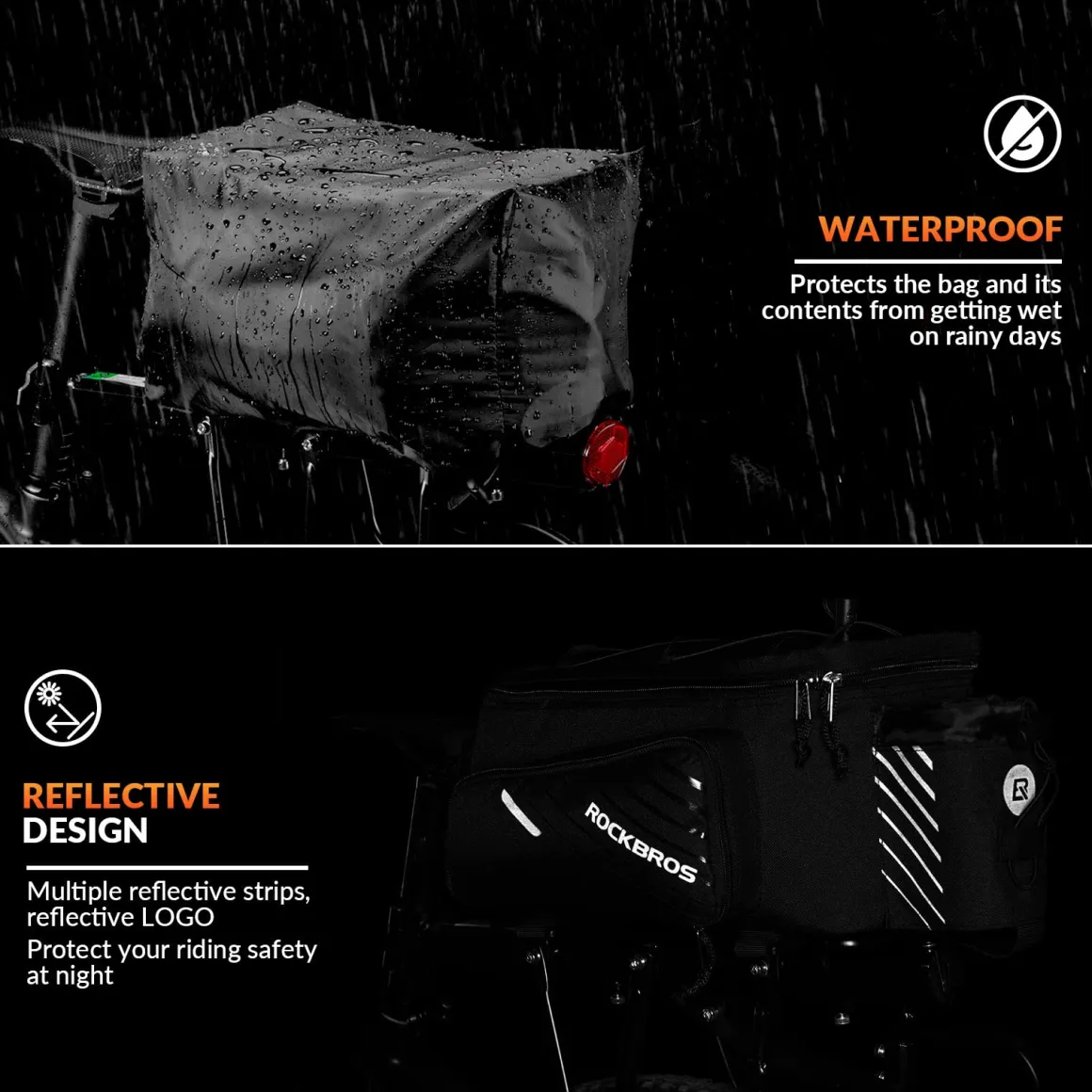 ROCKBROS Bike Rack Bag 13L Maximum Capacity