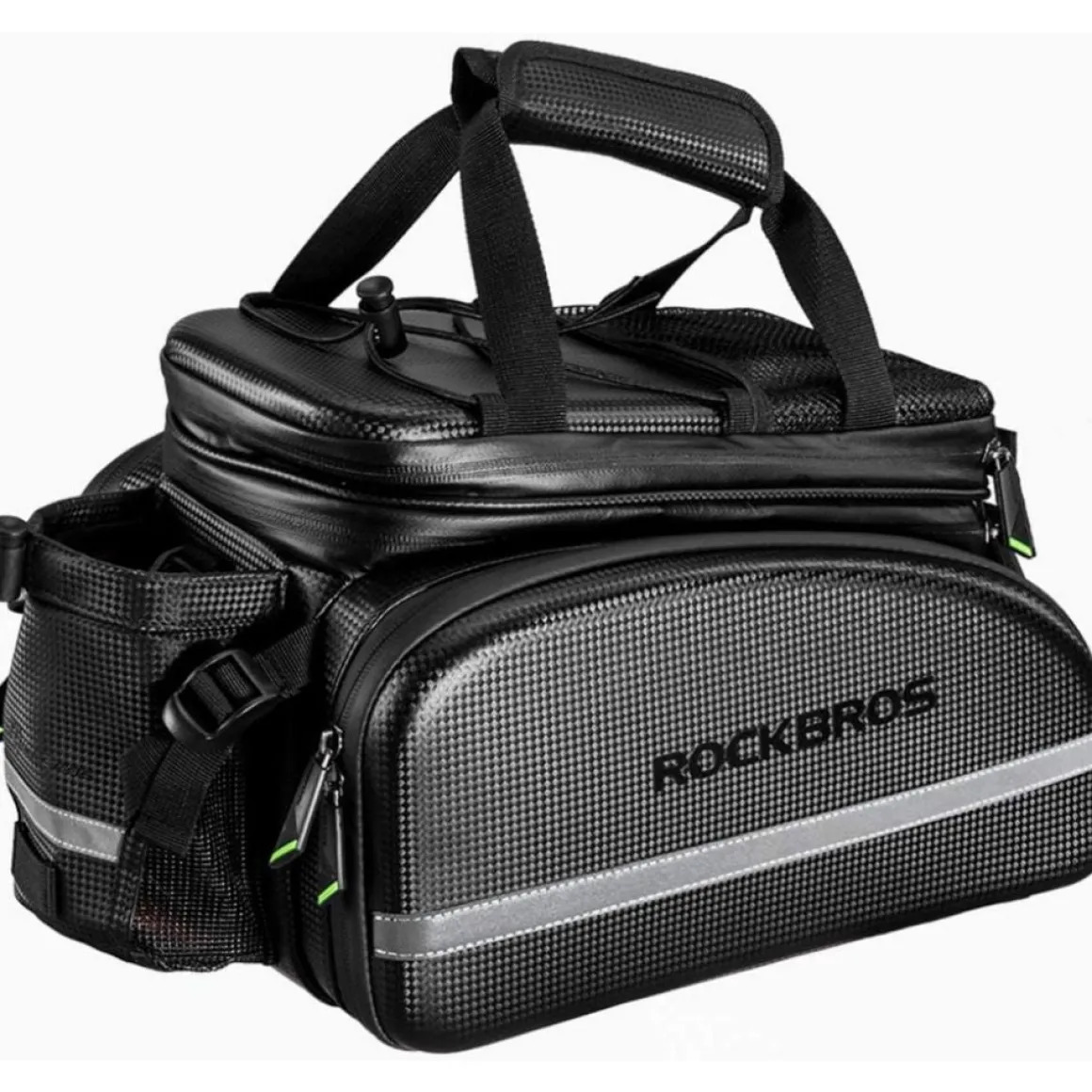 ROCKBROS Bike Rack Bag Waterproof Carbon Leather Rear Seat Cargo Pack 34L
