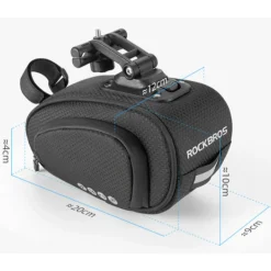 ROCKBROS Bike Saddle Bag Under Seat with Adjustable Mounting, Large Storage Pouch