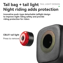 ROCKBROS Bike Saddle Bag Waterproof with Brake Sensor Tail Light
